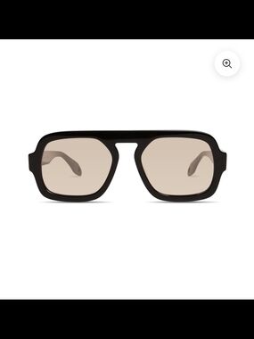Elisa Johnson Retro Square Sunglasses in Black with Brown Lenses